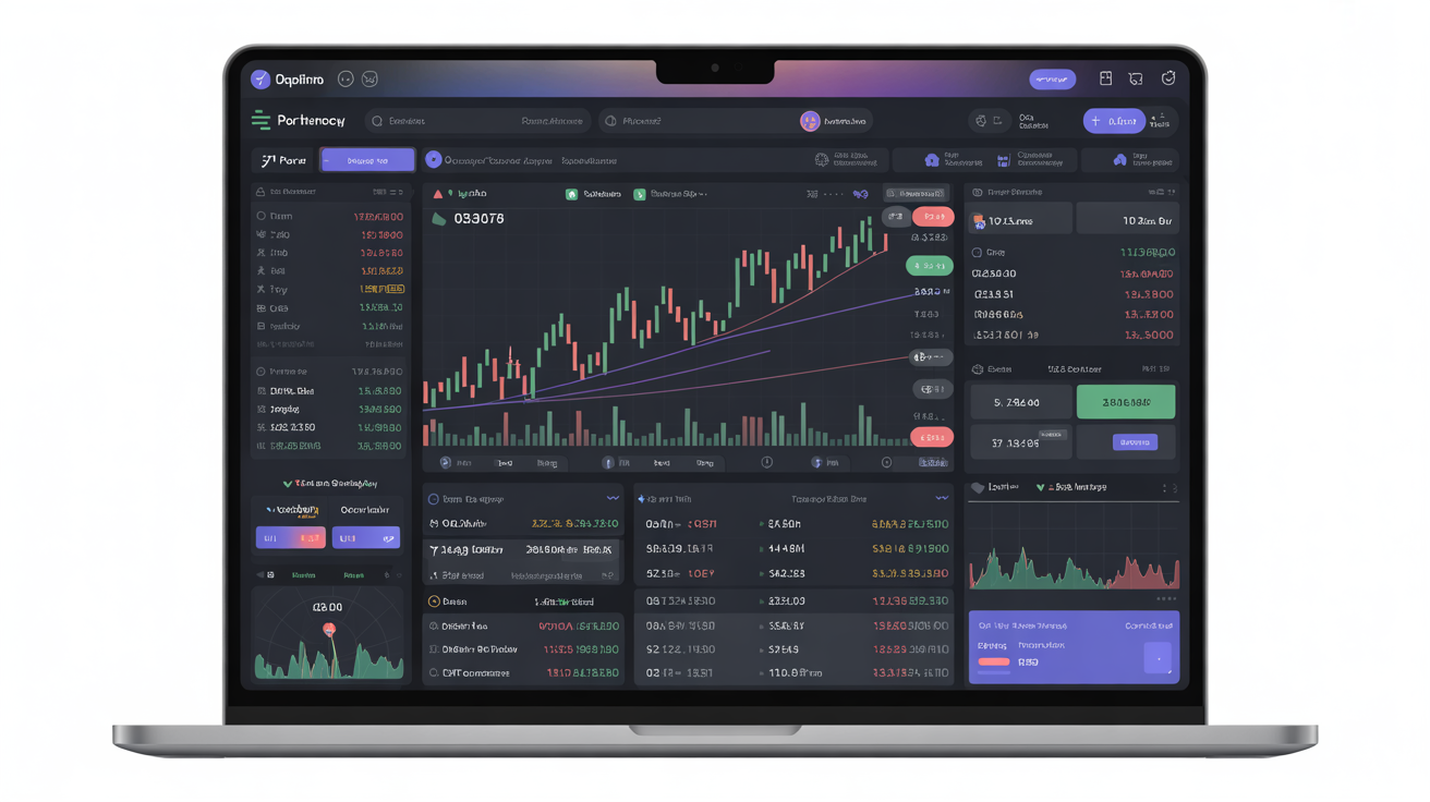 HeraldEX professional crypto trading dashboard with candlestick charts and order book