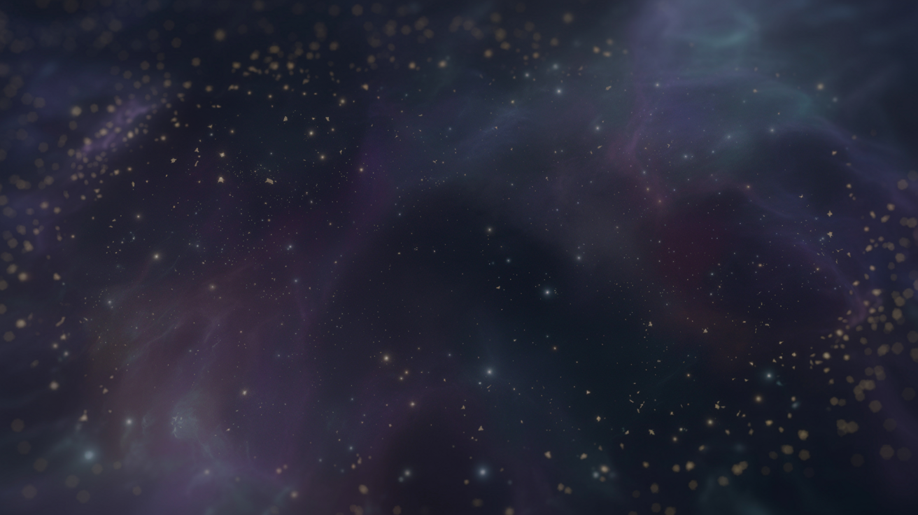 Cosmic background with stars and golden dust for Herald Exchange